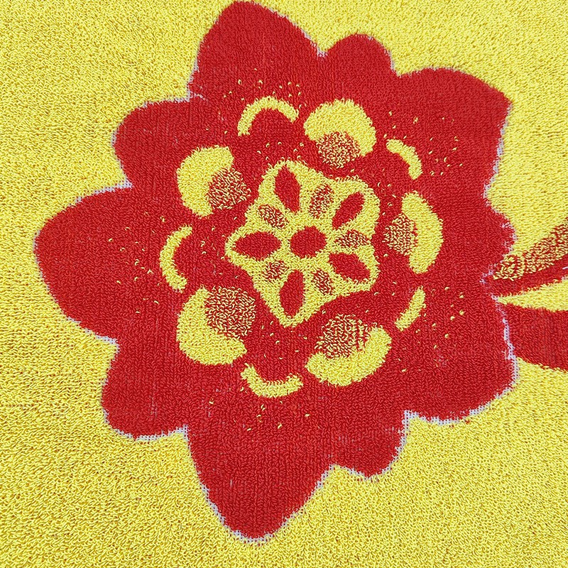 色织怀旧大毛巾加宽保卫边疆慰问黄色枕巾全棉社区劳保不掉毛