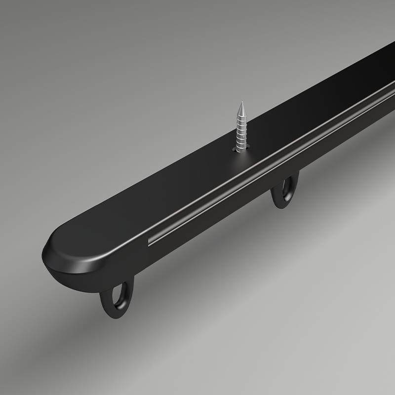 窗帘轨道挂钩式滑轨静音超薄侧装顶装滑道导轨杆铝合金黑色路轨飘