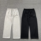 男女宽松直筒系绳休闲长裤 跨境Y2K美式 街头字母刺绣卫裤 潮