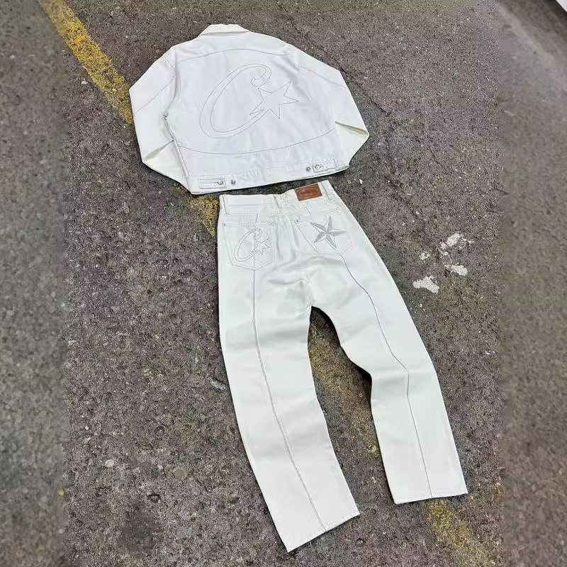 美式潮牌西部宽松牛仔个性套装