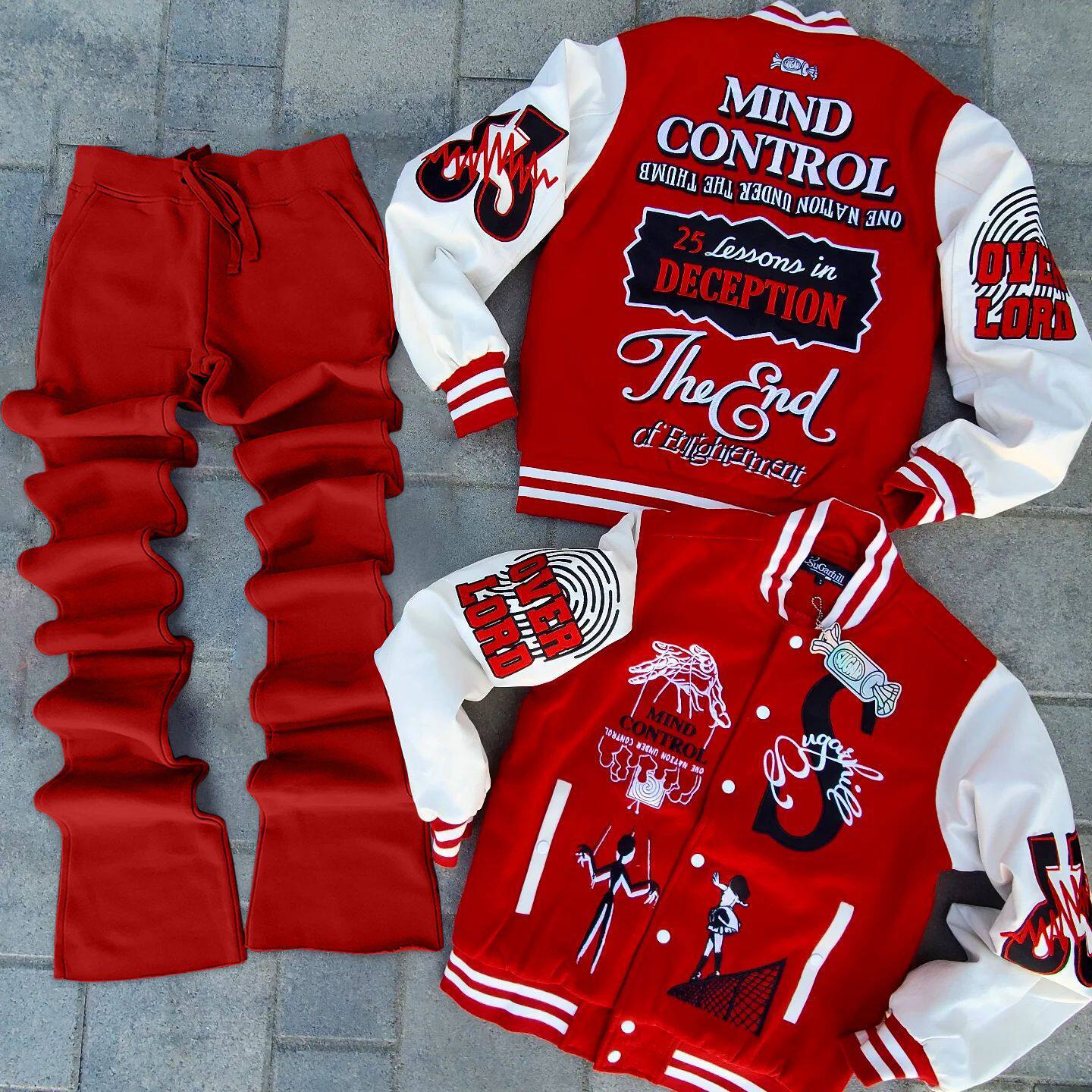 欧美秋冬新款男士户外拉链套装