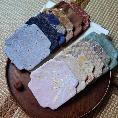 加厚中式小杯垫玻璃垫布艺小茶席