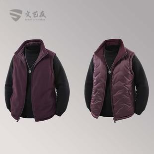 棉双面穿马甲男女坎肩防寒保暖休闲百搭摇粒绒背心外套秋冬款