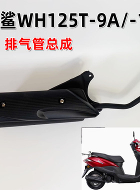 适用五羊本田 喜鲨WH125T-9A/7A/10消声器总成排气管烟囱