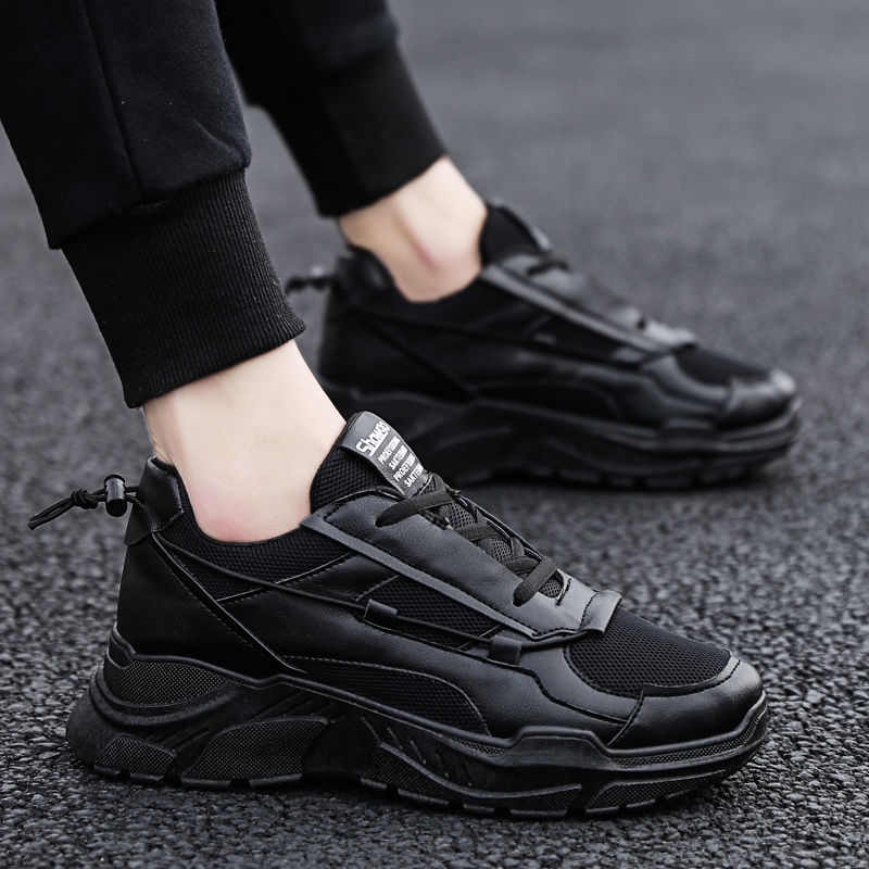春季男鞋子新款运动鞋学生透气网鞋男士韩版潮流百搭全黑色老爹鞋|ruв категории Мужская одежда, брюки - от Buy2taobao.com для оказания профессиональной услуги покупки агента Taobao