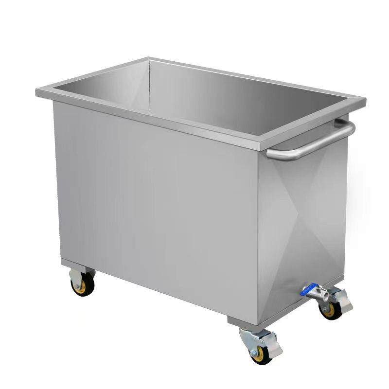 新款移动式304不锈钢方形储水箱储物箱工业储水桶手推车浸泡包邮