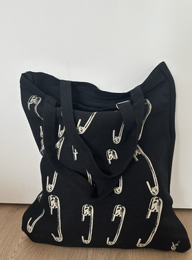 出口欧美手提袋出口黑色亚麻手提单肩包购物袋环保袋帆布包书袋