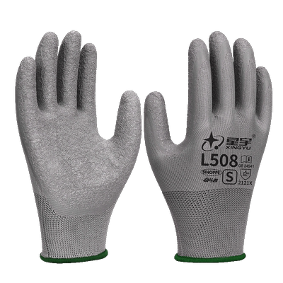 乳胶皱纹劳保手套防滑耐磨透气