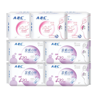 abc棉柔420mm组合装整箱卫生巾
