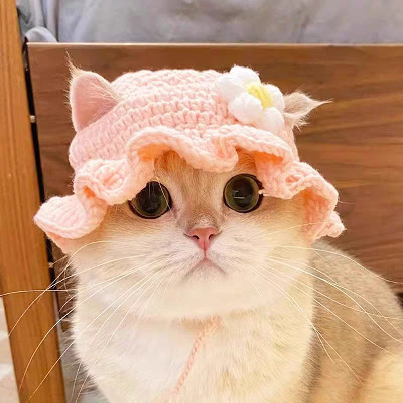 宠物头套猫咪编织帽子变装道具头帽子