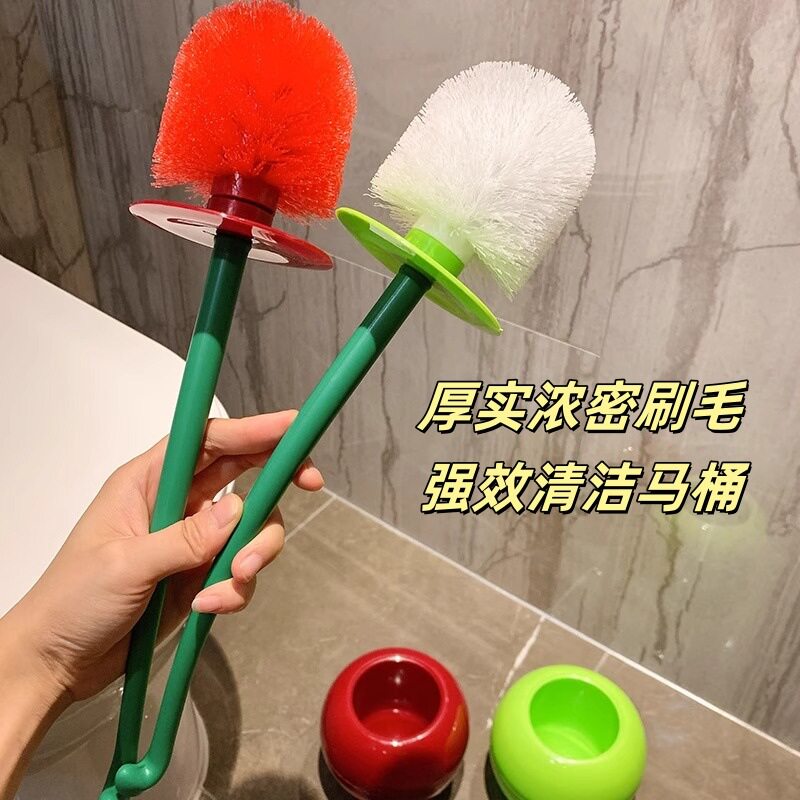 跨境樱桃马桶刷长柄软毛
