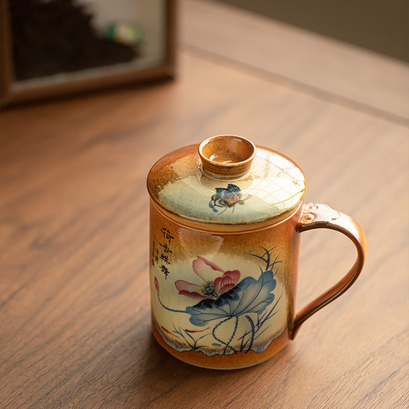 清水柴烧窑变流釉办公杯马克杯