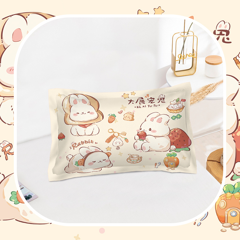 全棉十二生肖枕套卡通巳蛇女生寝室学生宿舍单人居家纯棉枕头套