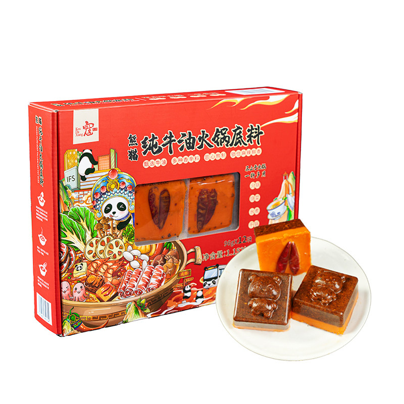 寇大香熊猫造型纯牛油火锅底料四川味道麻辣烫串串香冒菜底料家用