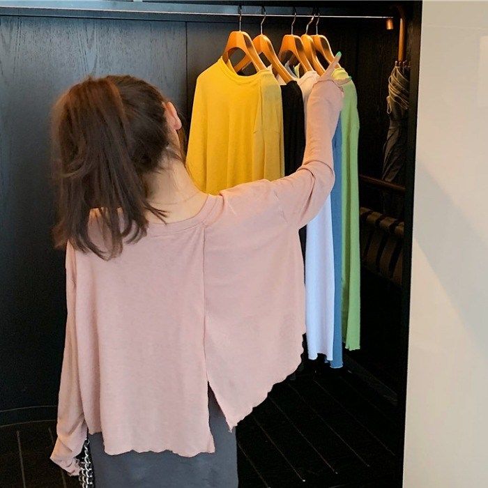 Net Red T-shirt Easy Show thin Korean Edition Western style Long sleeve Sun shirt Socket Thin section Air-conditioned shirt Shirt outside the ride 2019 summerin the Women's clothing/Boutique , Wool sweater  category - from Buy2taobao.com to provide professional Taobao agent buy service