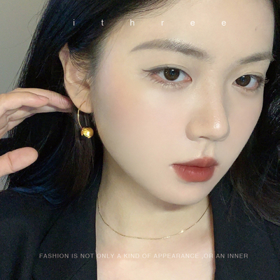 秋冬小众百搭纯银女不过敏耳饰