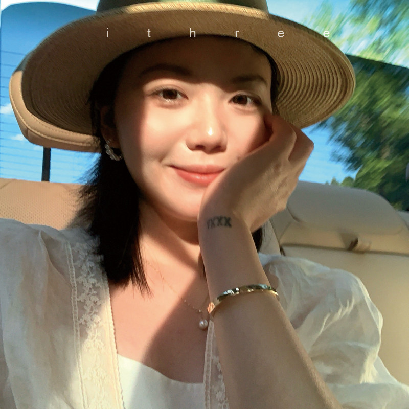 ithree极简主义纯银镀金手镯女实心小众气质轻奢手环时尚精致礼物