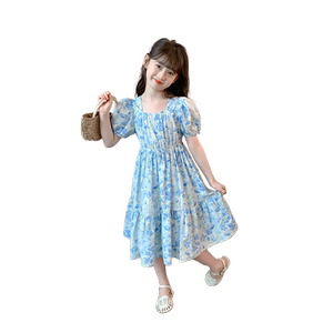 女童碎花连衣裙2024新款洋气童装儿童夏装公主裙女孩夏季法式裙子