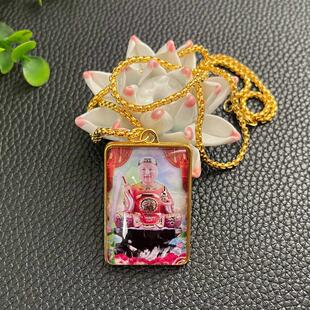 黎山老母双面项链骊山圣母道家神像金色吊坠民族男女复古挂件项链