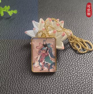 九路财神项链双面吊坠赵公明比干关羽刘海蟾柴荣民族风李诡祖关公