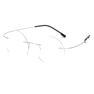 无框近视眼镜超轻眼镜框眼镜架男女款时尚潮复古正圆哈利乔布斯