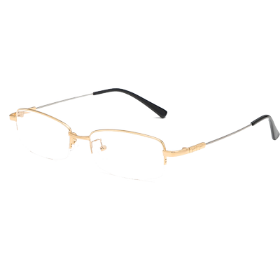 记忆轻弹眼镜半框钛金男女
