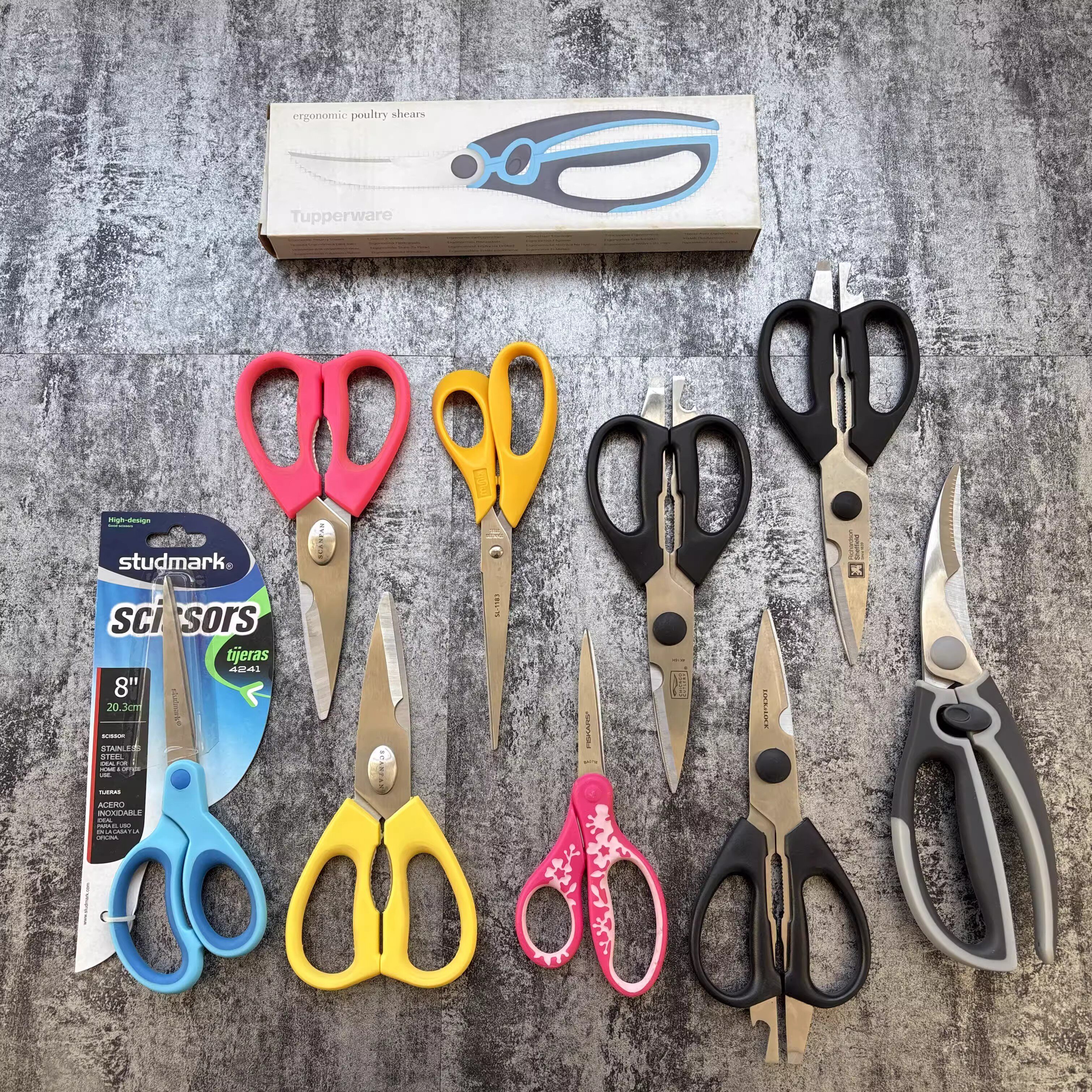 FiskAR办公剪刀不锈钢厨房家用文具烘焙工具瑕疵清仓削皮器修剪器
