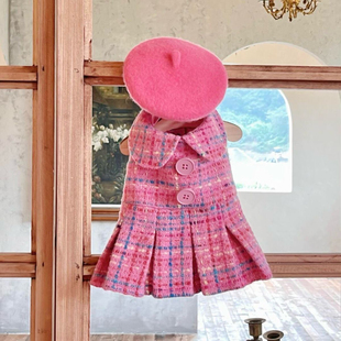 小香风狗狗衣服秋冬装宠物连身公主裙猫咪裙子马尔济斯公主洋装