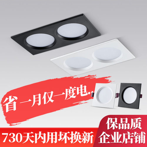 双头斗胆灯嵌入式商住两用防眩