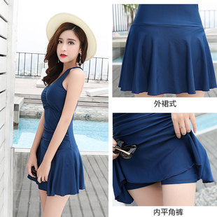 显瘦安全裤 2025时尚 大码 运动泳装 温泉连体保守泳衣 泳衣女韩版