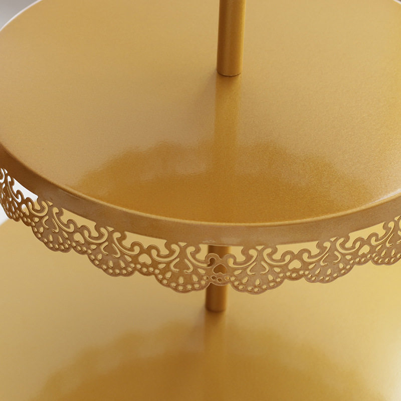 欧式婚礼甜品台蛋糕架子下午茶点心架婚庆甜点糕点摆盘双层摆台