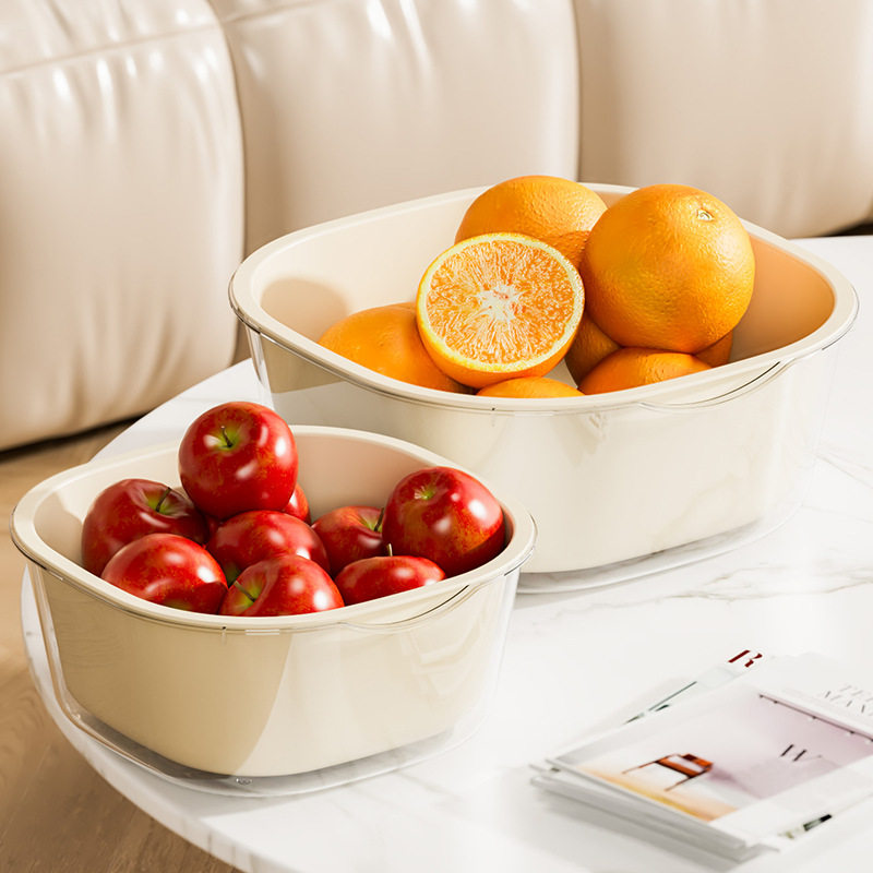 洗菜盆沥水篮厨房客厅家用洗水果盘简约双层塑料淘菜菜篮子大容量,厨房/烹饪用具,果蔬置物架/篮/框,淘宝优惠券,粉丝福利购,淘宝优惠卷