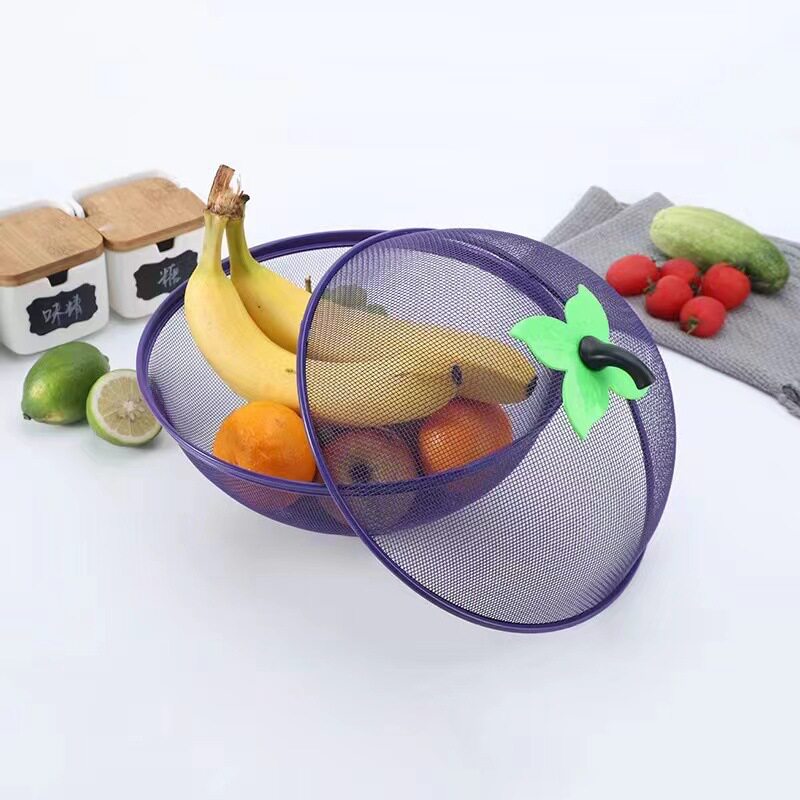 铁艺喷塑苹果篮厨房洗菜盆水果篮蔬果沥水篮彩色金属蔬果篮菜罩