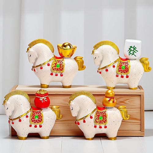 新中式国潮马可旋转家居摆件高级感小众办公室工位桌手工装饰品