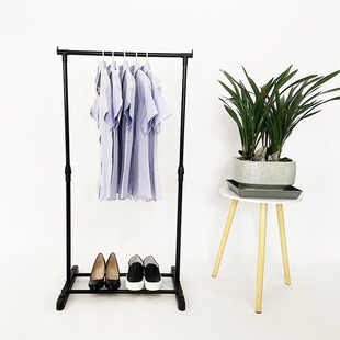 优质简易低价落地式单杆晾衣架喷塑铁管移动晾衣架