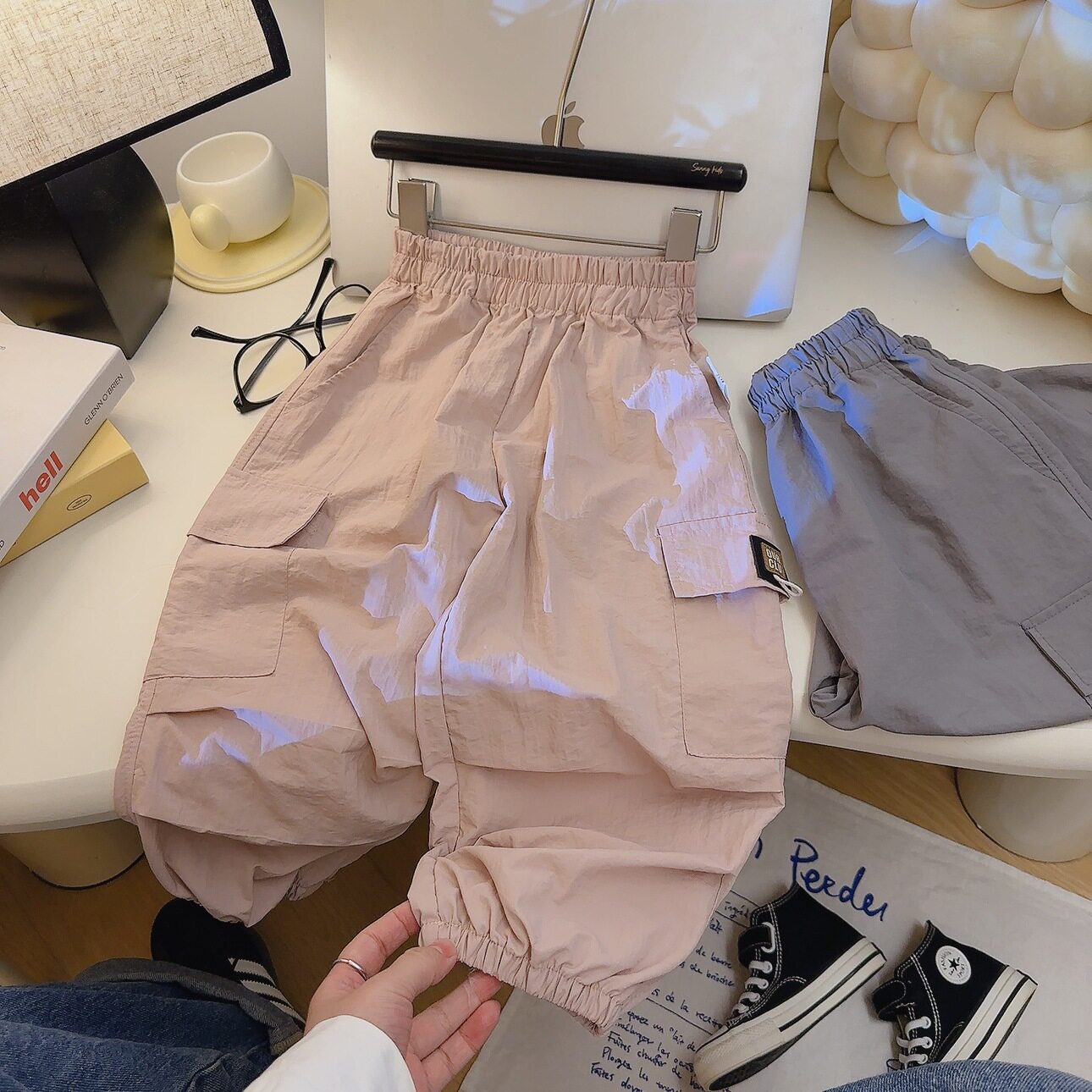 儿童工装裤男女童夏季薄款休闲裤子中大童百搭束脚裤外穿防蚊裤潮