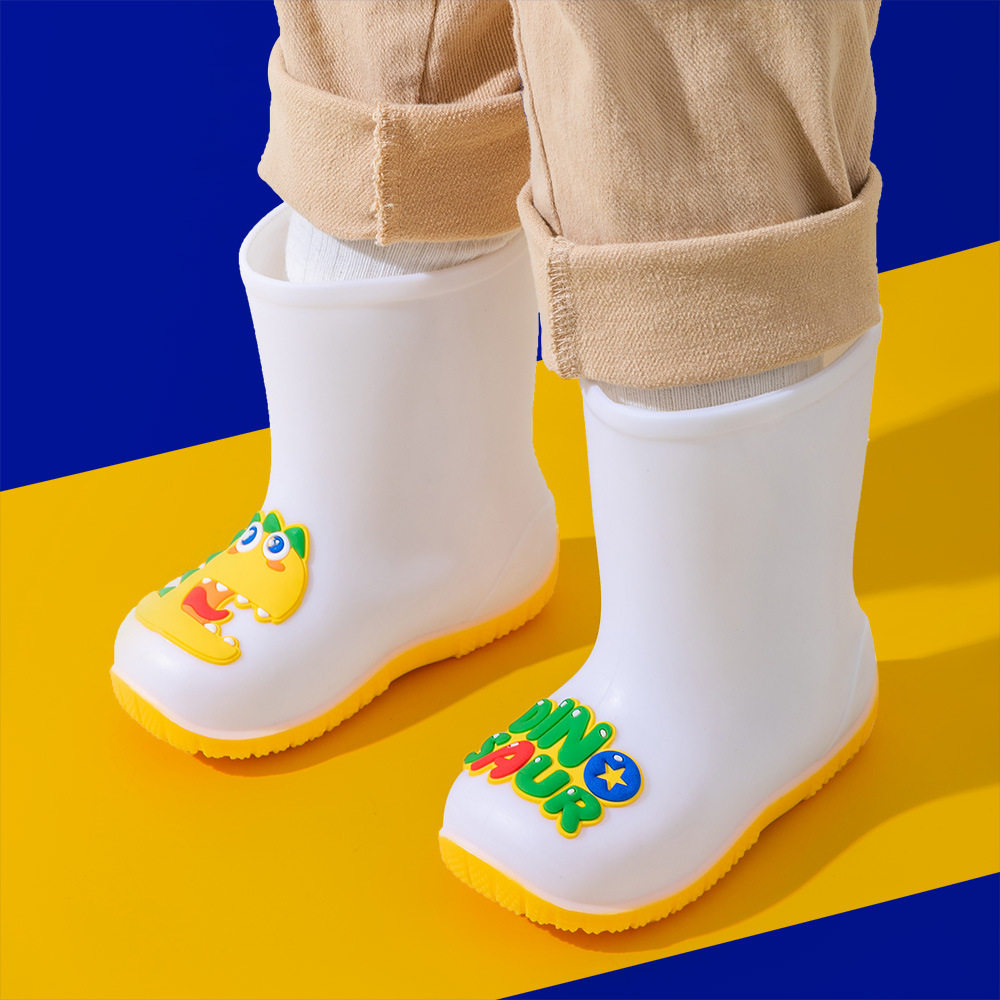 儿童雨鞋男童卡通雨靴中筒女孩小学生恐龙水鞋宝宝网红防滑小童