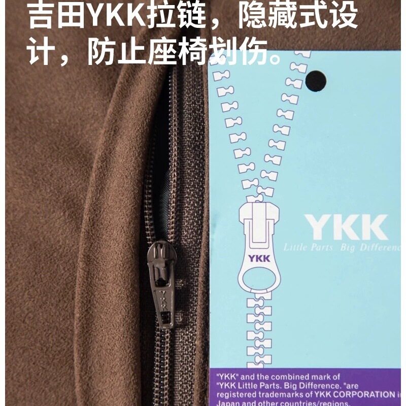 汽车头枕靠枕颈枕奔驰杜邦生物绒YKK拉链车内后排座椅冲孔头枕