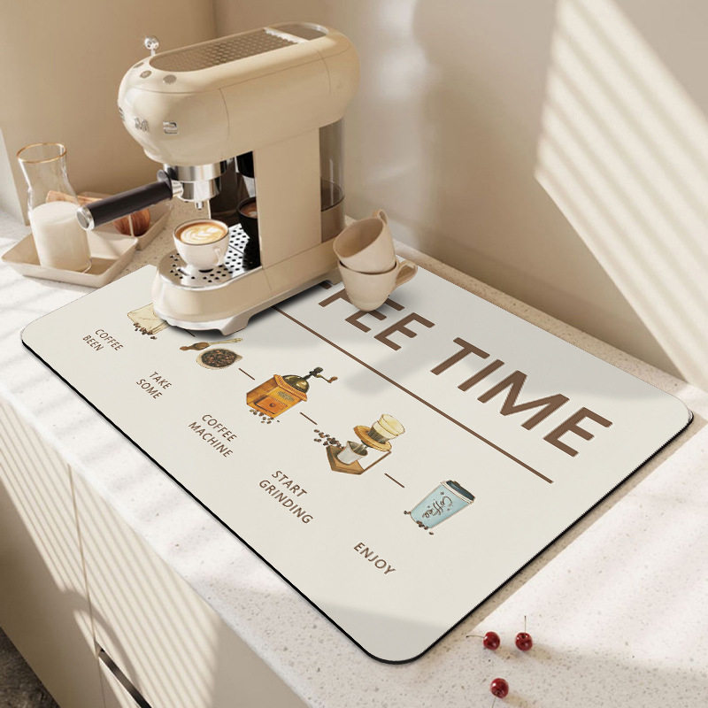 美式咖啡机沥水垫吸水皮革台面速干垫子吧台垫隔热家用餐垫吸水垫