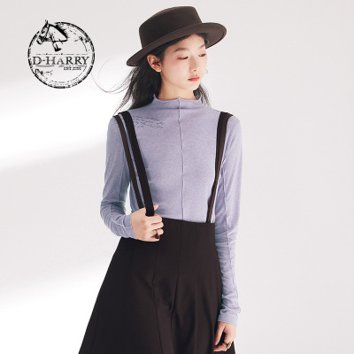 D-HARRY/迪哈利2024春季新款时尚紫色字母印花打底衫DH241B96900D