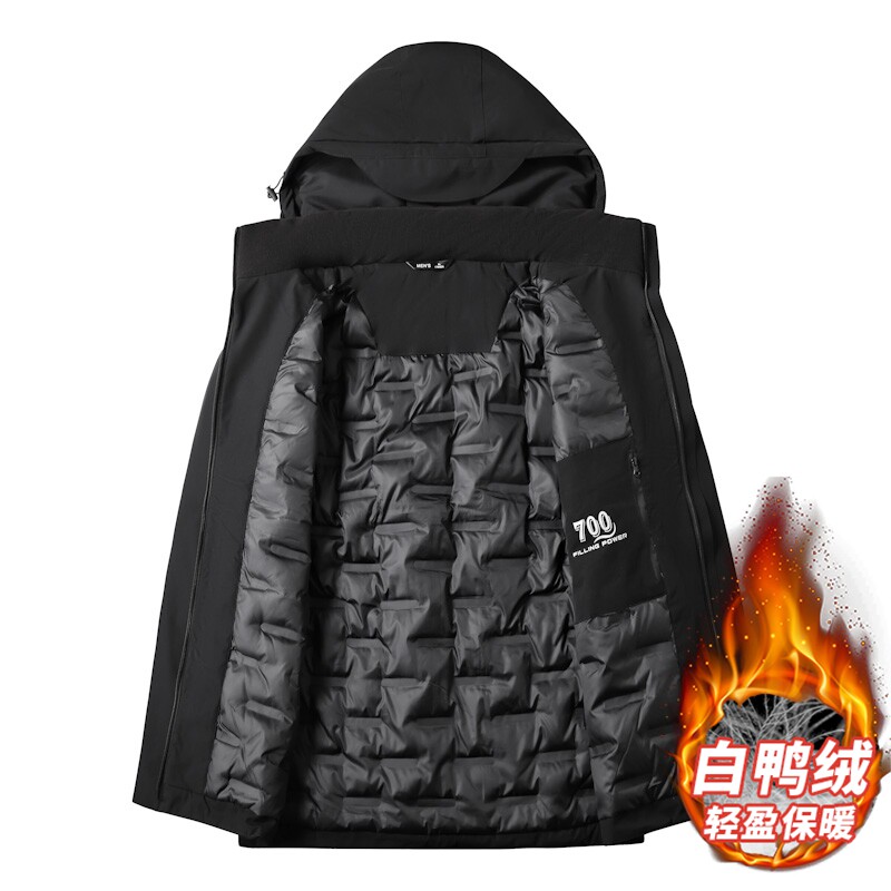 加肥加大码羽绒服男士白鸭绒胖子保暖外套冬季男装羽绒夹克上衣服