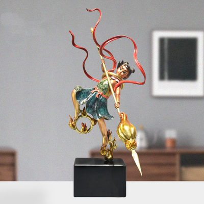 纯铜哪吒三太子中式客厅书房摆件