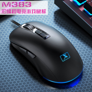 新盟M383鼠標(biāo)有線(xiàn)USB電腦筆記本人體工學(xué)少女心電競(jìng)游戲聯(lián)名滑鼠