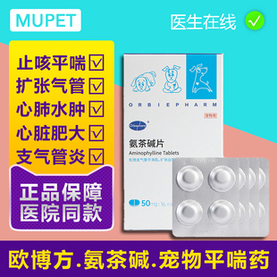 欧博方宠物氨茶碱片猫咪狗狗咳嗽专用药犬窝咳药止咳平喘气管炎