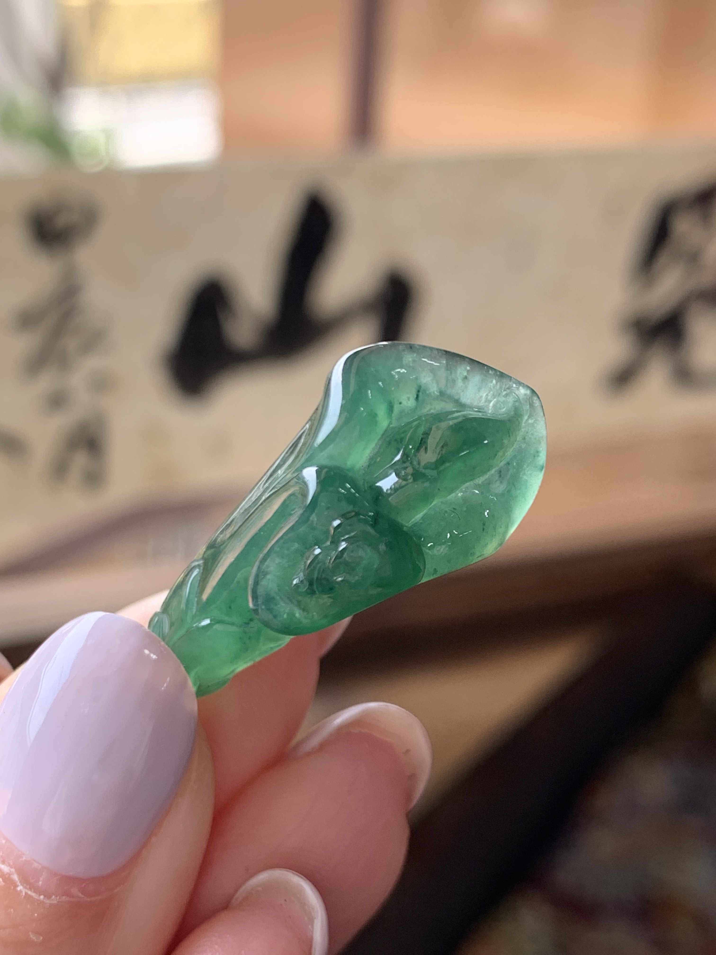 保真有证书老坑冰种天然缅甸a货翡翠满绿玉兰花吊坠玉坠男女款