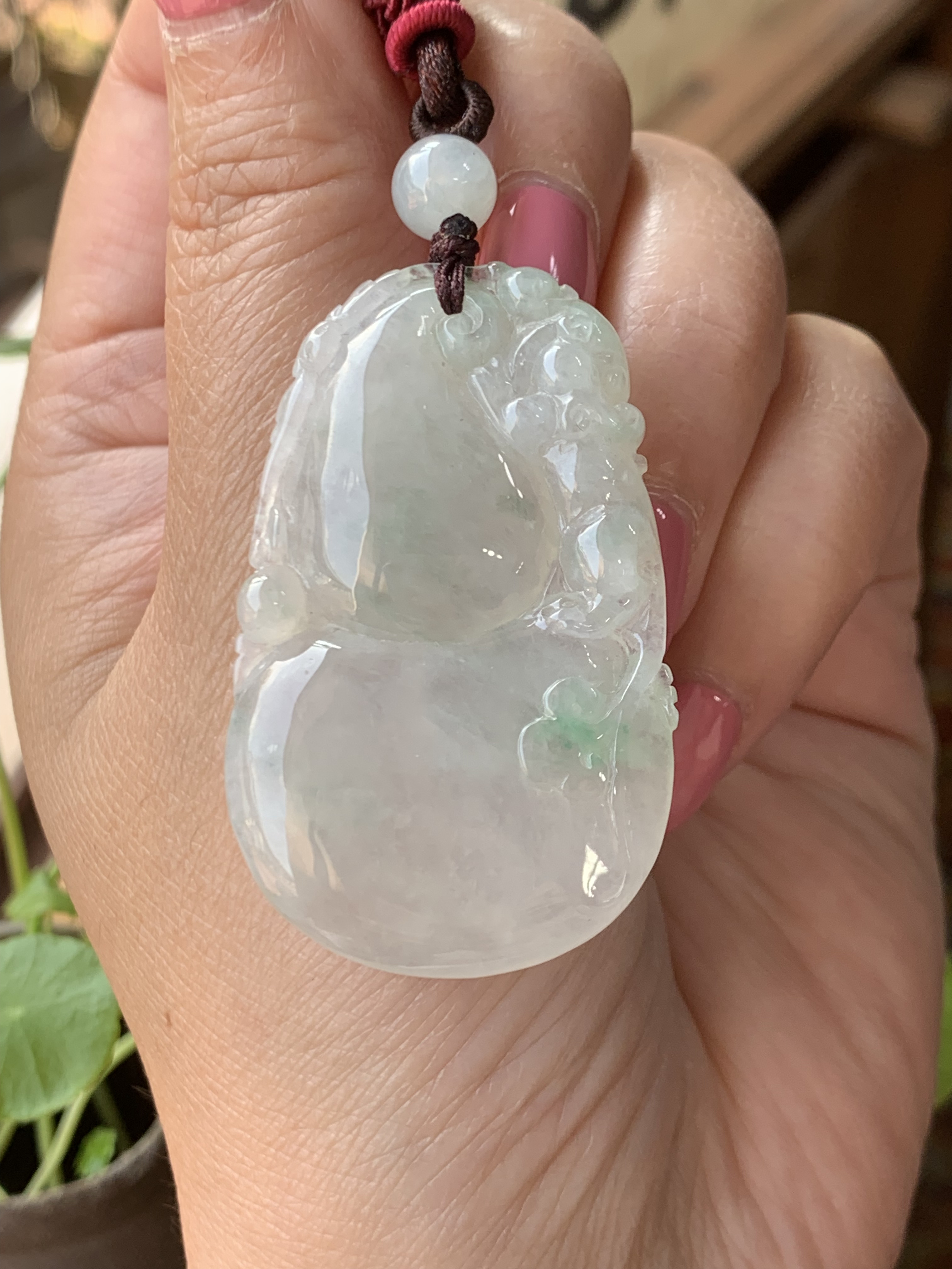 老种冰花天然缅甸a货翡翠冰绿大葫芦吊坠男女款有证书保真福禄寿