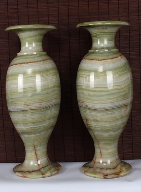 阿富汗玉石花瓶摆中式贵族客厅玄关书房艺术品摆设开业乔迁礼品