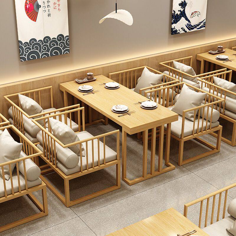 新中式国潮卡座沙发餐厅茶楼烧烤火锅店洽谈休闲铁艺咖啡桌椅组合