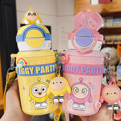 蛋仔派卡通316不锈钢一盖双饮