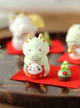 日本濑户烧陶土新年摆件日式礼物